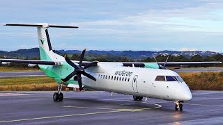 Widerøe Dash8 Q400  Landing amp Takeoff at Stord airport september 2020 [upl. by Josiah]