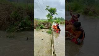 Fishing In Rain In Road Side Canal  Catch Fish by With Beautiful Nature fishingmethod girlfishing [upl. by Aerdnod]