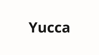 How to pronounce Yucca [upl. by Iey]