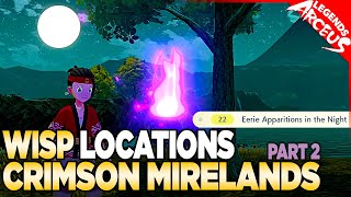 Every Wisp Location in Crimson Mirelands  Pokemon Legends Arceus [upl. by Oriana]