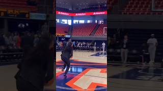 Andraya Carter hits a half court shot in heels [upl. by Enelyak]