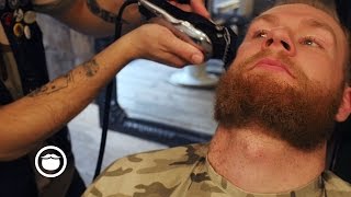 Short Beard Barbershop Maintenance Trim  Cut amp Grind [upl. by Wolliw]