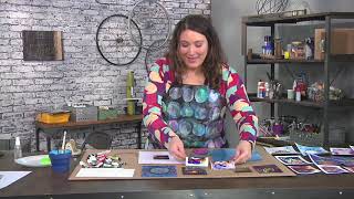 Create a watercolor monoprint on Make It Artsy with Julie Fei Fan Balzer 6081 [upl. by Ahsaela]