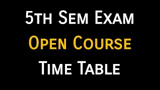 Open Course Time Table Calicut University [upl. by Ambrogino]