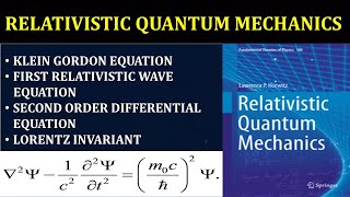 Klein Gordon Equation  CSIRNET  CUCET  Relativistic quantum mechanics DEET  TIFR [upl. by Rojas]