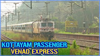 Halting Kottayam Passenger meets Speedy Venad Express [upl. by Rivi]