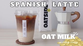 Iced Spanish Latte with Oat milk using moka pot l Iced Coffee [upl. by Ailla]