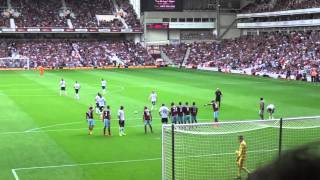 West Ham fan invades pitch and takes free kick [upl. by Chiarra]