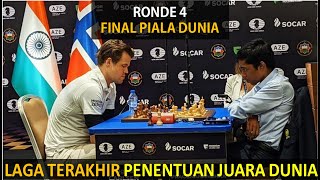 RONDE 4 FINAL PIALA DUNIA CATUR 2023 Magnus Carlsen VS Praggnanandhaa  Pemenang Juara Dunia Catur [upl. by Ranique]