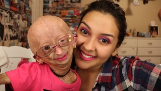 Adalia Rose Does My Makeup  PinkPurple Party Poppin Eyes   Adalia Rose  Lifeofval [upl. by Kenyon886]