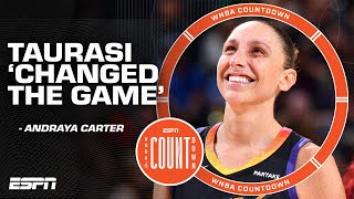 Discussing Diana Taurasis legacy TRULY has change the game  Andraya Carter  WNBA Countdown [upl. by Gearhart]