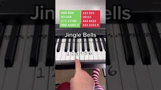 Easiest Jingle Bells Piano Tutorial 🎅🏼🎄 shorts piano [upl. by Glover]