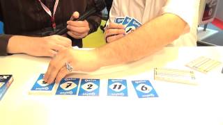 Qwixx Das Kartenspiel overview at Spielwarenmesse 2014 [upl. by Gnohc619]