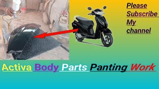 black Activa parts painting 2024 ♥️ [upl. by Naryt823]