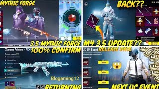 😱 Bgmi Next Mythic Forge Leaks  M4 Glacier 35 Update In Bgmi  Next Uc Event Bgmi 35 UPDATE [upl. by Sabra]