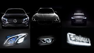 Headlight Technology Compare  Mercedes Multibeam LED vs BMW Adaptive LED vs Audi Matrix LED [upl. by Elbertina]