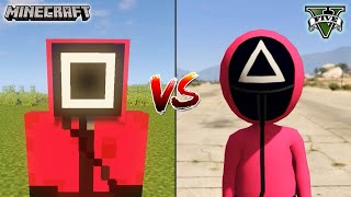 MINECRAFT SQUID GAME GUARD VS GTA 5 SQUID GAME GUARD  WHO IS BEST [upl. by Achilles304]