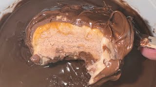 DIVING New FERRERO ROCHER ICE IN NUTELLA fyp asmr mukbang [upl. by Nogaem]