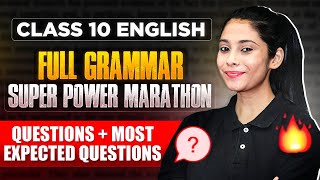 Class 10 Board 2024  Complete Grammar in 1 Video  Most Important Concept  Questions  Board 2024 [upl. by Calva]