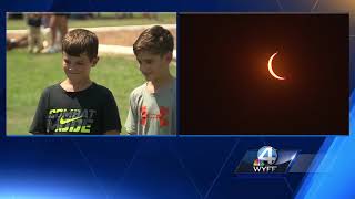 Spartanburg District 5 students watch the total solar eclipse at school [upl. by Asoral]