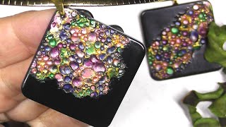 Amazing Metallic Colorful Pattern On The Polymer Clay – With A Very Simple Technique [upl. by Neyrb942]