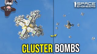 Smart Cluster Bombs Missile Tested Versus Ground Base Space Engineers [upl. by Afaw]