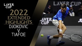 Novak Djokovic v Frances Tiafoe Extended Highlights  Laver Cup 2022 [upl. by Schmeltzer851]