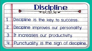 10 lines on discipline  Discipline essay [upl. by Kire]