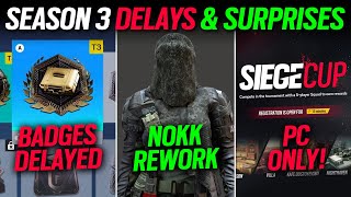 Roadmap Update Siege Cup Delayed Career Badges Delayed Nokk Rework  6News  Rainbow Six Siege [upl. by Kacerek]