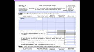 Sch D Loss Form 1040 Tax return preparation [upl. by Lorak672]