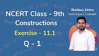 Class 9 Chapter 11 Ex 111 Q 1 Constructions Maths NCERT CBSE [upl. by Rey]