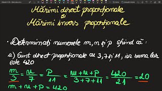 Marimi direct si invers proportionale clasa a 6 a ProblemeInvata Matematica UsorMeditatii Online [upl. by Nahpos]