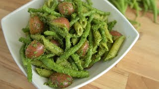 GREEN BEANS POTATO PESTO PASTA SALAD by WHAT TO COOK NEXT [upl. by Kurth650]