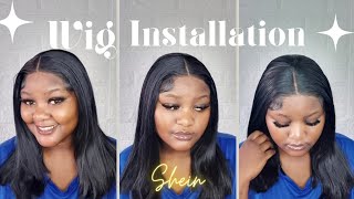 vlogtober  HOW TO INSTALL A SYNTHETIC WIG 💕 step by step tutorial ft sheinwigs [upl. by Glenda]