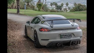 Pure Exhaust Sound  Porsche 718 Cayman GT4 w Armytrix Full Valvetronic Exhaust System [upl. by Tterrag]