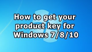 How to get your product key for Windows 7810 [upl. by Annehs]