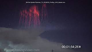 Archive Footage Rare Red Sprite Bursts Supercell Lightning  516 2016 [upl. by Xeno284]