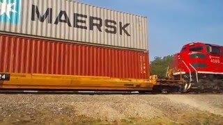 Ferromex AC4400CW 4513 intermodal en Zapotiltic Jalisco [upl. by Auqenet]