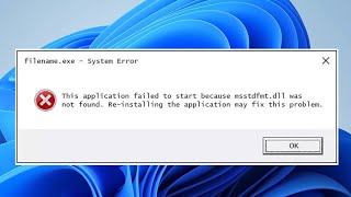 Msstdfmtdll Not Found or Missing Error In Windows 1110 SOLVED [upl. by Bernj721]