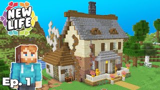 I Built the Perfect STARTER HOUSE  New Life SMP Minecraft Survival 1 [upl. by Enyaht]