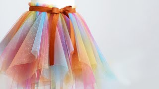 How to sew a tulle skirt very easy tutorial [upl. by Pomona]