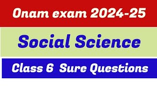 Class 6 social science Question paper  Class 6 Onam Exam Question Paper 2024 Previous Question [upl. by Cj358]