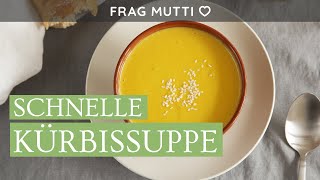 Schnelle Kürbissuppe mit Kokosmilch und Curry 🥣 vegan [upl. by Bannister]