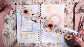 Sunflower diary journal scrapbooking 감성다꾸 asmr [upl. by Hgielek625]