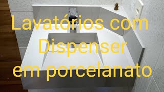 lavatório de suite e banheiro social em porcelanato com Dispenser [upl. by Atirehs]