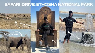 Visit to Etosha national park safari King Nehale’s chair nature water spring [upl. by Libna718]