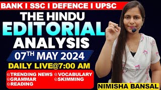 Editorial Analysis  7th May 2024  Vocab Grammar Reading Skimming  Nimisha Bansal [upl. by Nickie]