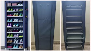 Coroid Multipurpose Portable folding Shoes Rack  Shoe Storage Organizer Nonwoven Fabric with Zip [upl. by Helban]