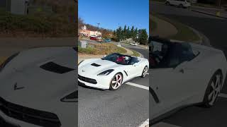 Nice white C7 corvette convertible accelerate 🔥👍 [upl. by Ahsekel280]