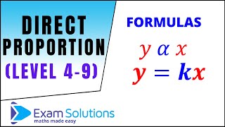 Direct proportion using formulas GCSE Maths Level 49  ExamSolutions [upl. by Tallou]